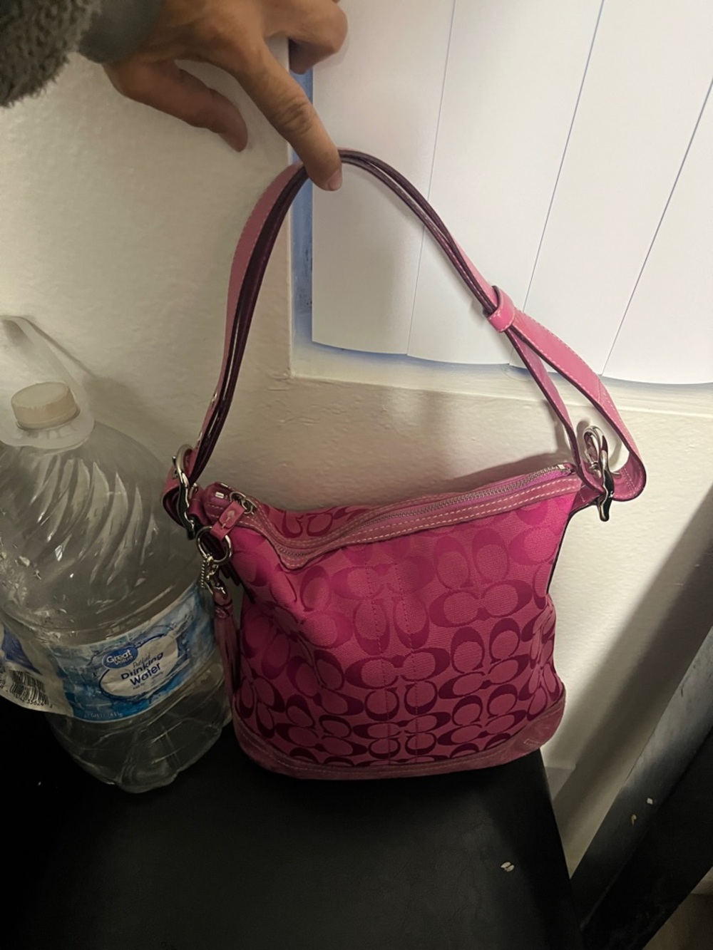 Coach Fuchsia Signature Canvas Shoulder Bag